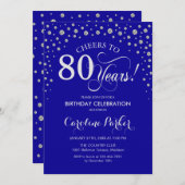 Invitation à la fête du 80e anniversaire - Silver  (Devant / Derrière)