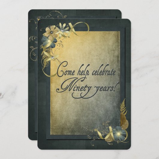 Invitation à la fête du 90e anniversaire (Devant / Derrière)