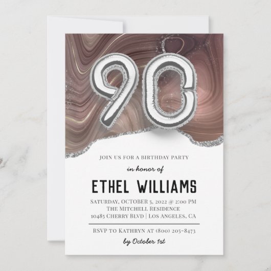 Invitation à la fête du 90e anniversaire (Devant)