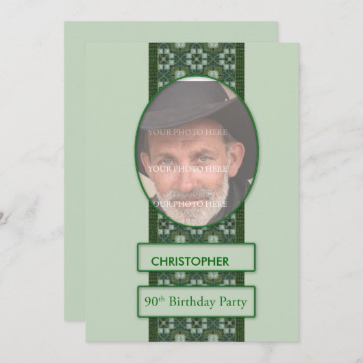 Invitation à la fête du 90e anniversaire Ajouter u (Devant / Derrière)