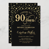 Invitation à la fête du 90e anniversaire - Gold Bl (Devant / Derrière)