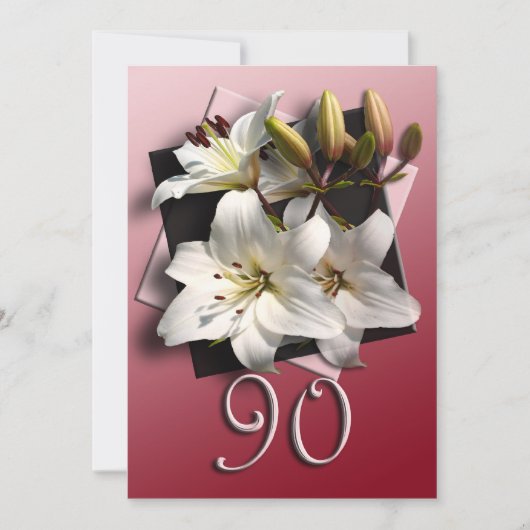 Invitation à la fête du 90e anniversaire - Lys bla (Devant)