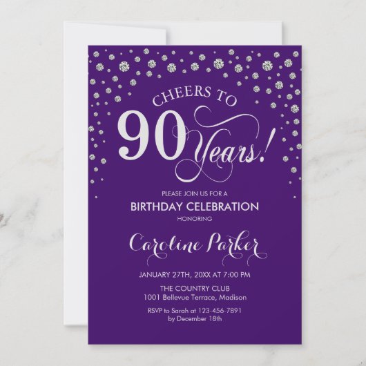 Invitation à la fête du 90e anniversaire - Silver  (Devant)