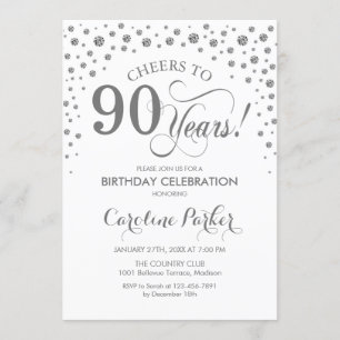 Invitation à la fête du 90e anniversaire - Silver