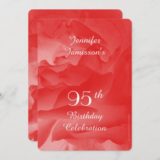 Invitation à la fête du 95e anniversaire, Rose de (Devant / Derrière)