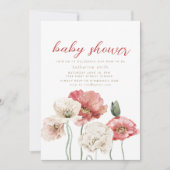 Invitation à la fête du Baby shower rose et crème (Devant)