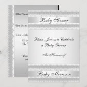 Invitation à la fête du Baby shower sucré blanc (Devant / Derrière)