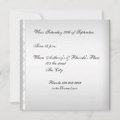 Invitation à la fête du Baby shower sucré blanc (Dos)