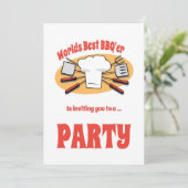 Invitation à la fête du barbecue avec des ustensil (Debout devant)