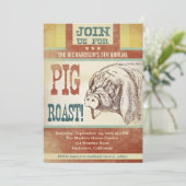 invitation à la fête du barbecue de porc rôti (Debout devant)