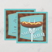 Invitation à la Fête du barbecue d'été de Hot Dog  (Devant / Derrière)