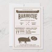 Invitation à la fête du barbecue Mariage (Devant)