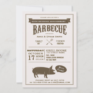Invitation à la fête du barbecue Mariage