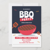 Invitation à la fête du barbecue moderne (Devant)