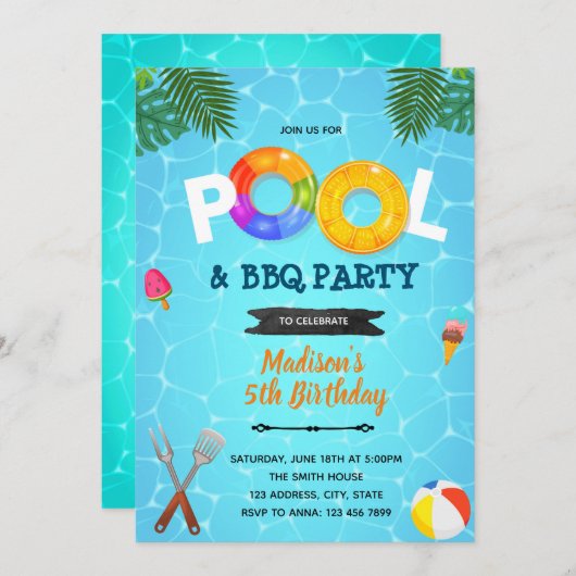 Invitation à la fête du BBQ de cuisine (Devant / Derrière)