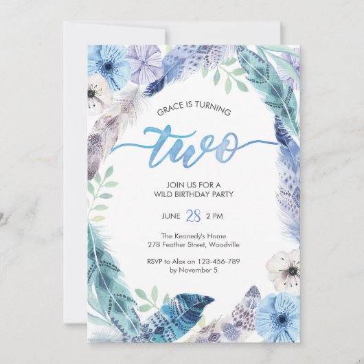 Invitation à la fête du Boho 2e anniversaire (Devant)