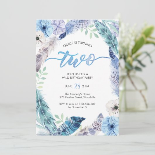 Invitation à la fête du Boho 2e anniversaire (Debout devant)