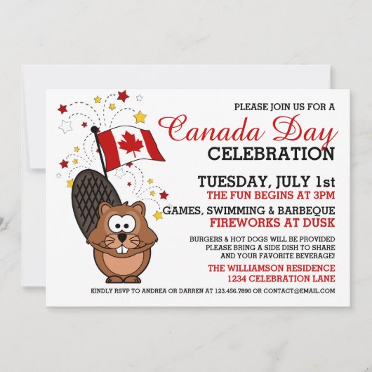 Invitation à la fête du Canada (Devant)