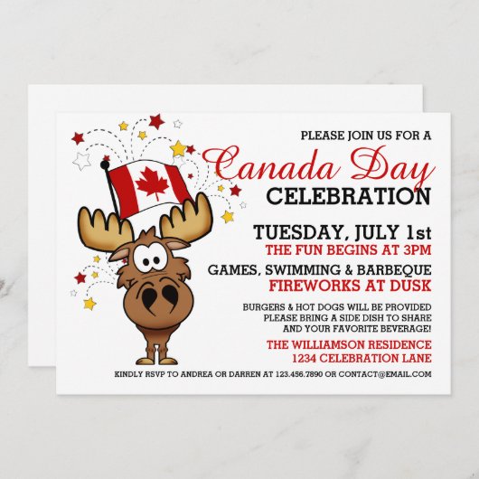 Invitation à la fête du Canada (Devant / Derrière)