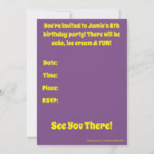 Invitation à la fête du canard jaune (Dos)