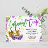 Invitation à la fête du Carnaval de Mardi Gras (Debout devant)