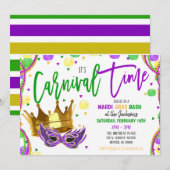 Invitation à la fête du Carnaval de Mardi Gras (Devant / Derrière)
