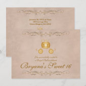 Invitation à la fête du Carrosse de Cendrillon Pri (Devant / Derrière)