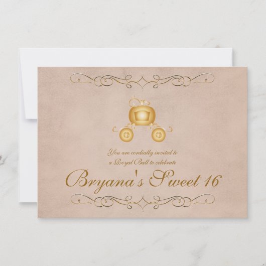 Invitation à la fête du Carrosse de Cendrillon Pri (Devant)