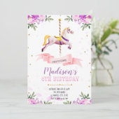 Invitation à la fête du carrousel de fleurs violet (Debout devant)