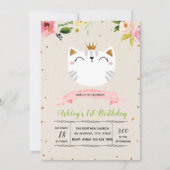 Invitation à la fête du chat princesse (Devant)