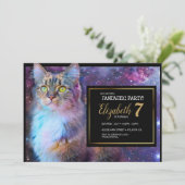 Invitation à la fête du chat violet spatial (Debout devant)