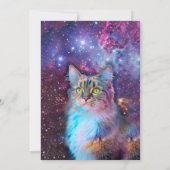 Invitation à la fête du chat violet spatial (Dos)