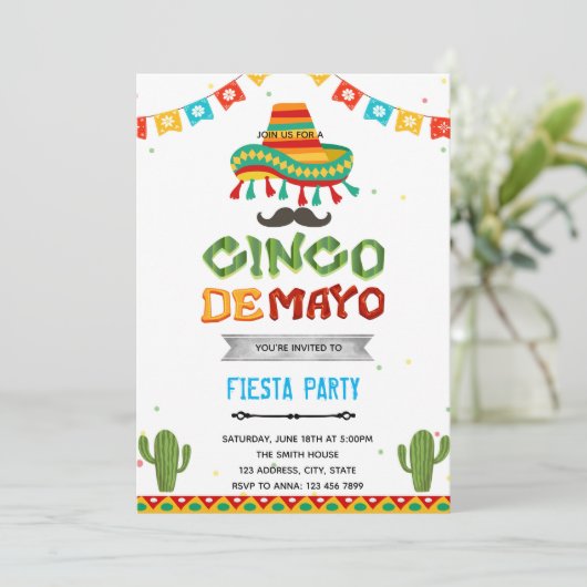 Invitation à la fête du Cinco de mayo (Debout devant)