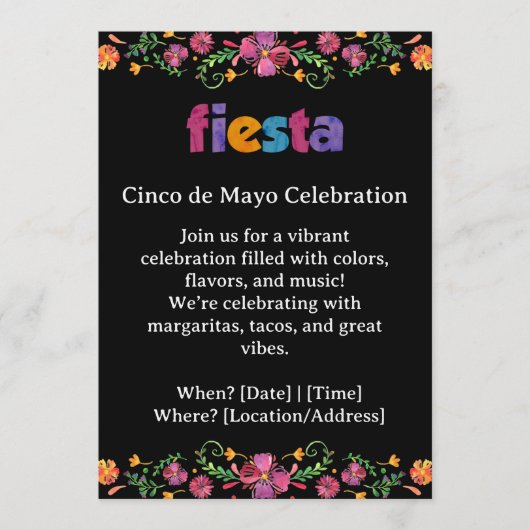 Invitation à la Fête du Cinco de Mayo (Devant)
