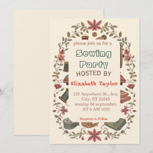 Invitation à la fête du club de couture – Broderie