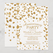 Invitation à la fête du coeur Confetti (Devant / Derrière)