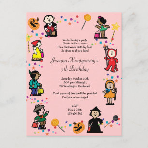 Invitation à la fête du costume d'anniversaire d'H