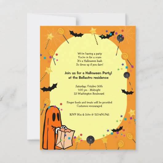 Invitation à la fête du costume d'Halloween (Devant)