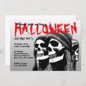 Invitation à la fête du costume d'Halloween Pirate (Devant / Derrière)