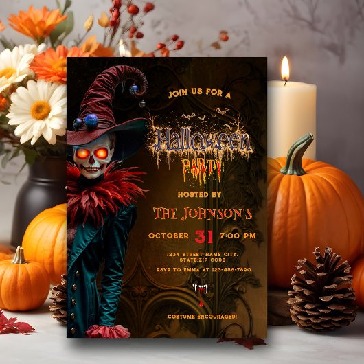 Invitation à la fête du costume d'Halloween pour a