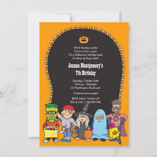 Invitation à la fête du costume pour enfants d'Hal (Devant)