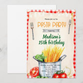 Invitation à la fête du cours de pâtes (Devant / Derrière)