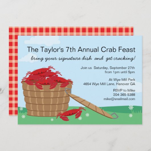 Invitation à la fête du crabe (Devant / Derrière)