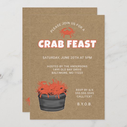 Invitation à la fête du crabe (Devant / Derrière)