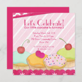 Invitation à la fête du Cupcake (Devant / Derrière)