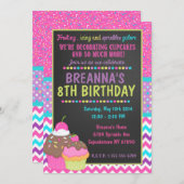 Invitation à la fête du Cupcake (Devant / Derrière)