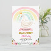 invitation à la fête du cygne du coeur arc-en-ciel (Debout devant)