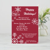 Invitation à la fête du flocon de neige rouge 5x7  (Debout devant)