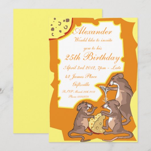 Invitation à la fête du fromage (Devant / Derrière)