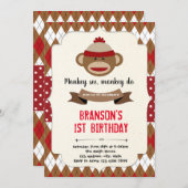 Invitation à la fête du garçon de singe (Devant / Derrière)